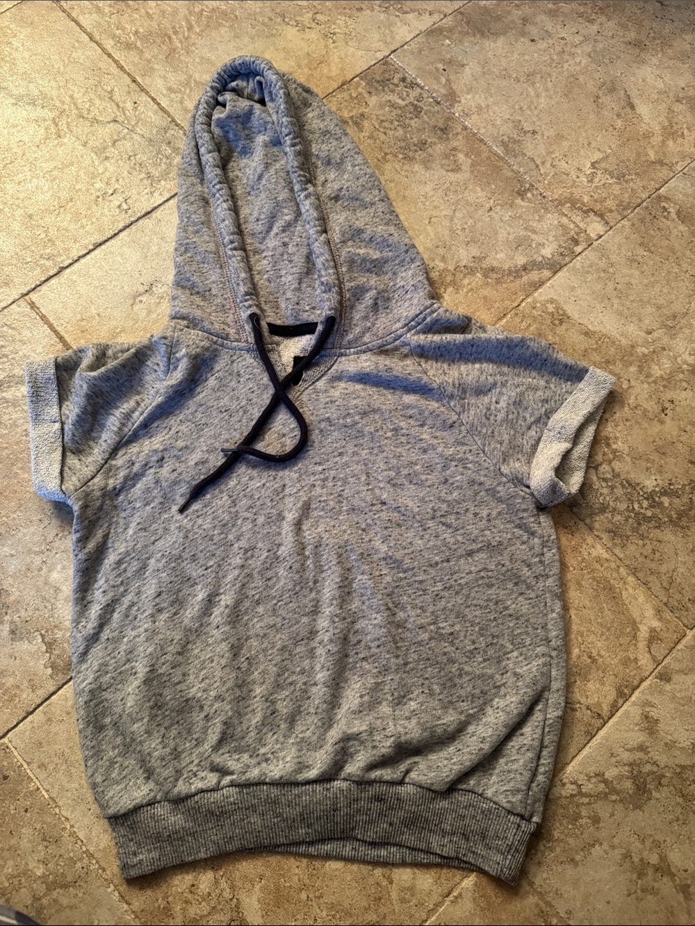 Abercrombie & Fitch Heather Gray Short-Sleeve Hooded shirt woman’s size XS Y2K